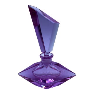 C. 1920s German Art Deco Alexandrite Glass Perfume Bottle For Sale