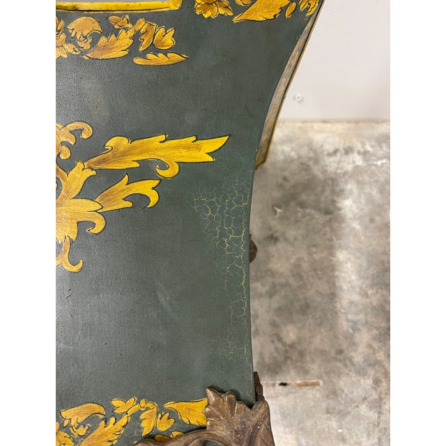Vintage Italian Tole Planter W/ Lion Pulls For Sale - Image 9 of 12