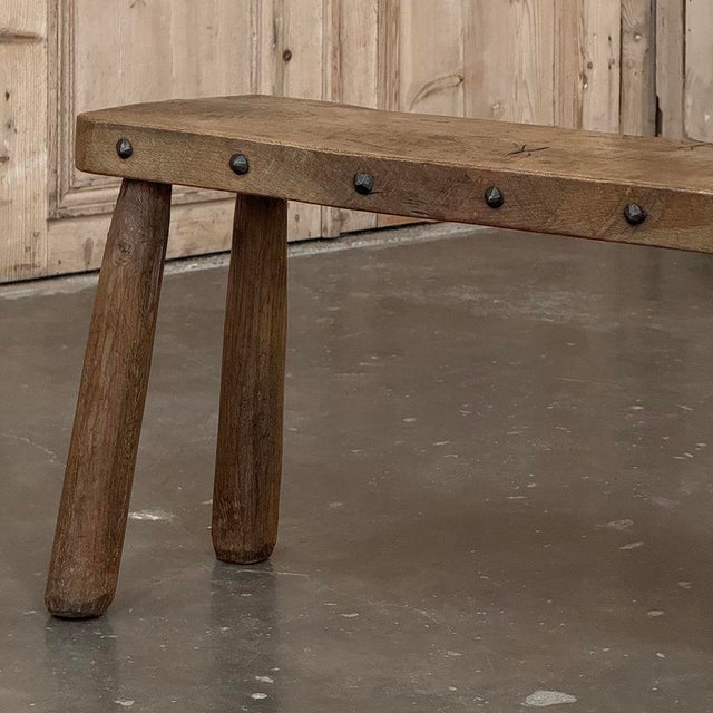 Rustic Mid-Century Brutalist Bench ~ Stool For Sale - Image 9 of 16