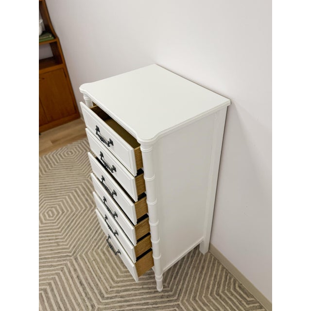 Mid 20th Century Henry Link Style Lingerie Chest Hollywood Regency Vintage Tall Dresser For Sale - Image 12 of 14