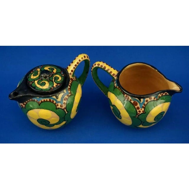 Green Futurist Ceramic Service from Ruggero Lanni Rome, Italy, 1920s, Set of 15 For Sale - Image 8 of 18
