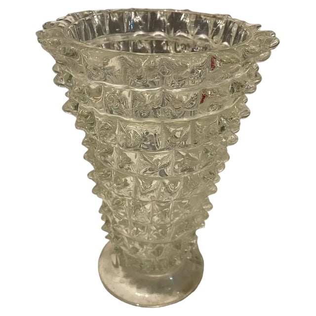 Vintage Murano Glass Barovier Rostrato Vase, 1940s For Sale
