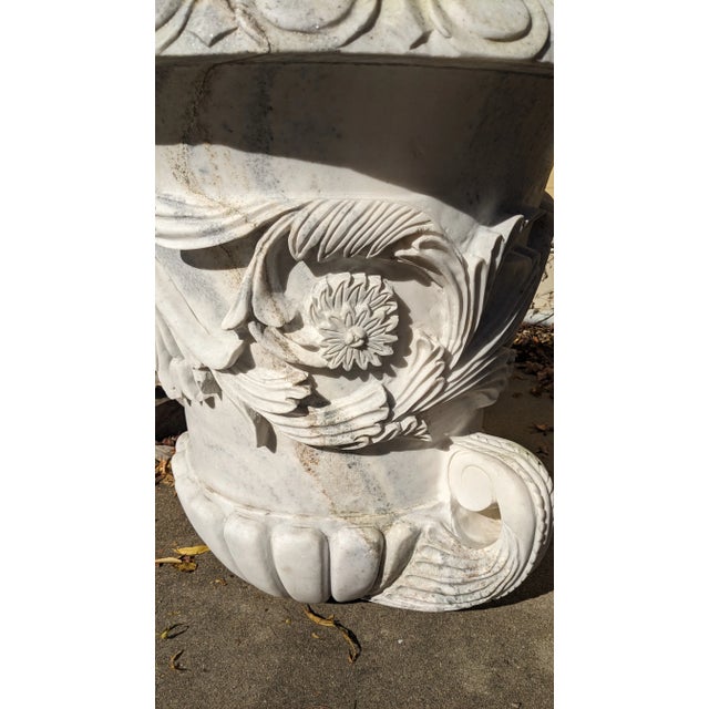 Monumental Vintage Italian Neoclassical Marble Garden Planter Jardinière For Sale - Image 10 of 12
