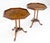 Pair Gallery Burl Wood Top Tripod Bases Side End Occasional Lamp Tables Stands For Sale - Image 11 of 14