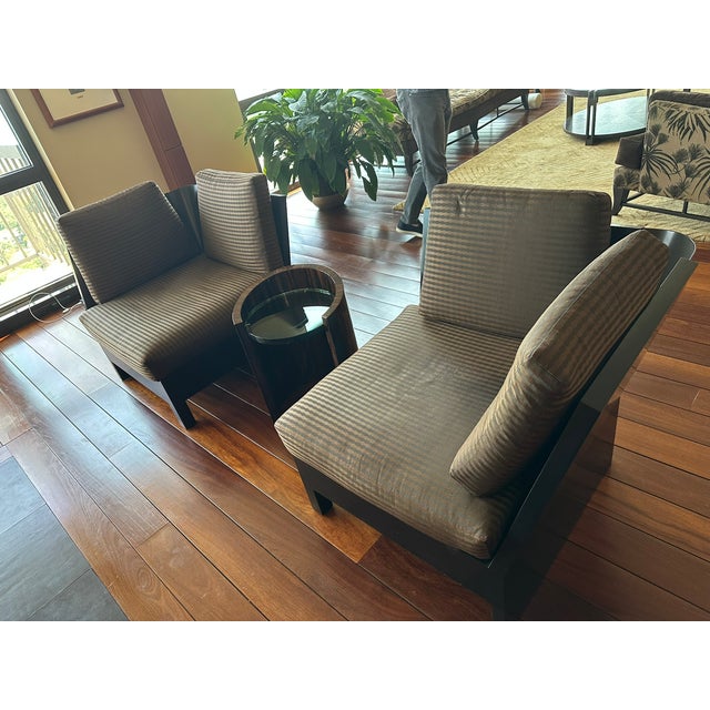 Contemporary Donghia Black and Gray Armchairs, a Pair For Sale In Chicago - Image 6 of 13