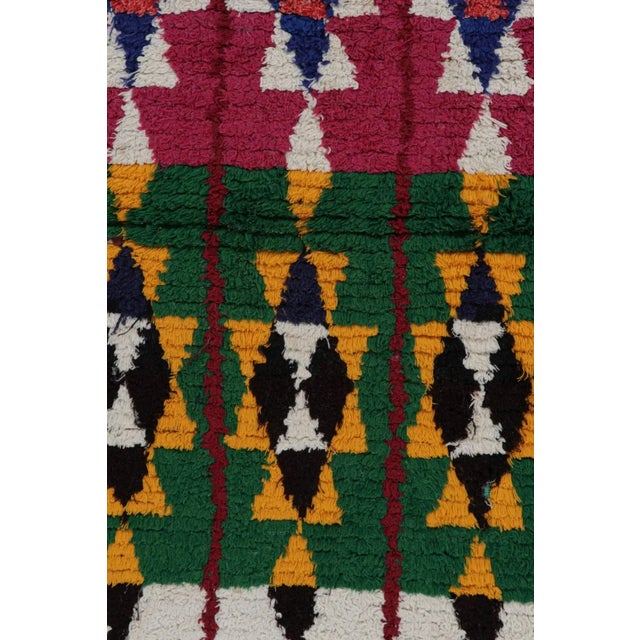 1950s Azilal Moroccan Boucherouite Rug With Polychromatic Patterns by Rug & Kilim For Sale In New York - Image 6 of 7