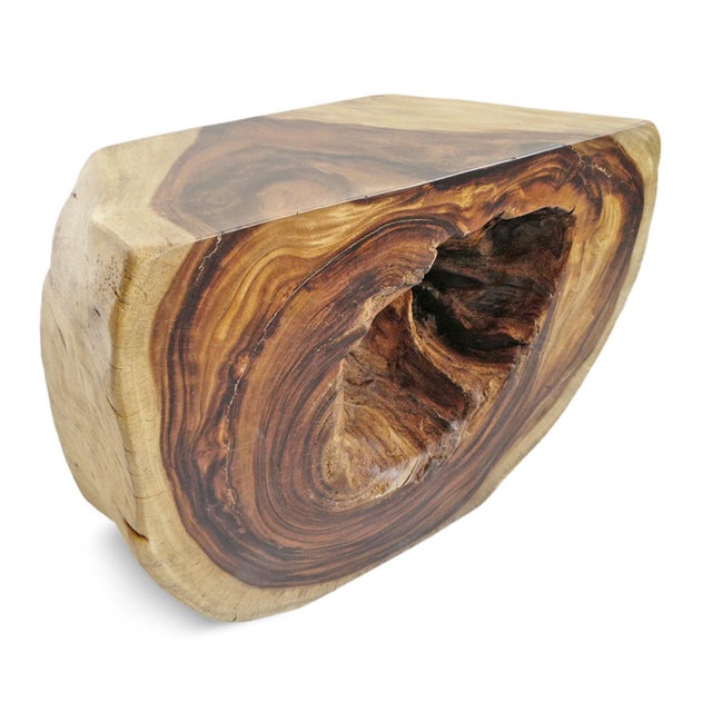 Monkey Pod Wood Organic Modern Side Table For Sale In Los Angeles - Image 6 of 8