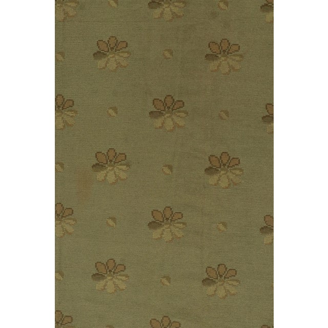 1920s 1920s Antique Arraiolos Needlepoint Rug in Olive Green With Florals, From Rug & Kilim For Sale - Image 5 of 8