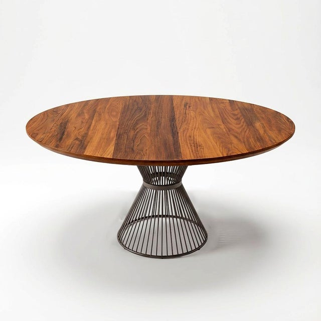 Ora Round Dining Table in Wood and Powder-Coated Steel Base by Greyge For Sale - Image 10 of 10