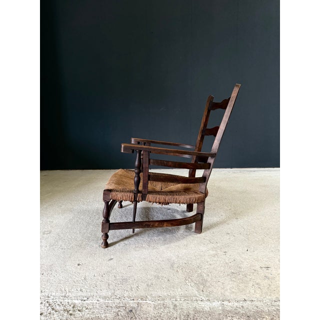 Antique French Provincial Rural Low Lounge Chair, 1890s For Sale - Image 4 of 17