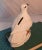 Hand painted white bird, possibly dove figurine. Not signed. Era last mid century. Heavy pottery no chips, bubble in...