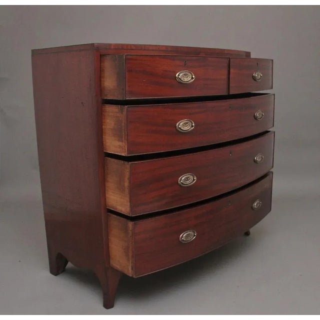 Wood Antique Mahogany Bowfront Chest, 1800 For Sale - Image 7 of 10