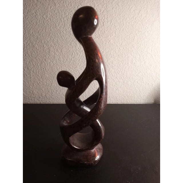 1980s 1980s Solid Marble Carved Mother-Child Sculpture For Sale - Image 5 of 6