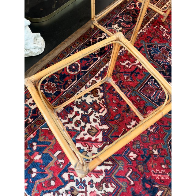 Wood Mid-Century Modern Bamboo Nesting Tables - Set of 3 - McGuire Style For Sale - Image 7 of 10
