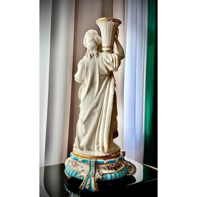 French Bisque Porcelain Figural Candlesticks, 19th Century, Set of 2 For Sale - Image 18 of 18