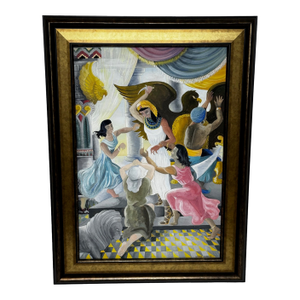 Signed Mid-Century British Surrealist Watercolour Death of Cleopatra Framed