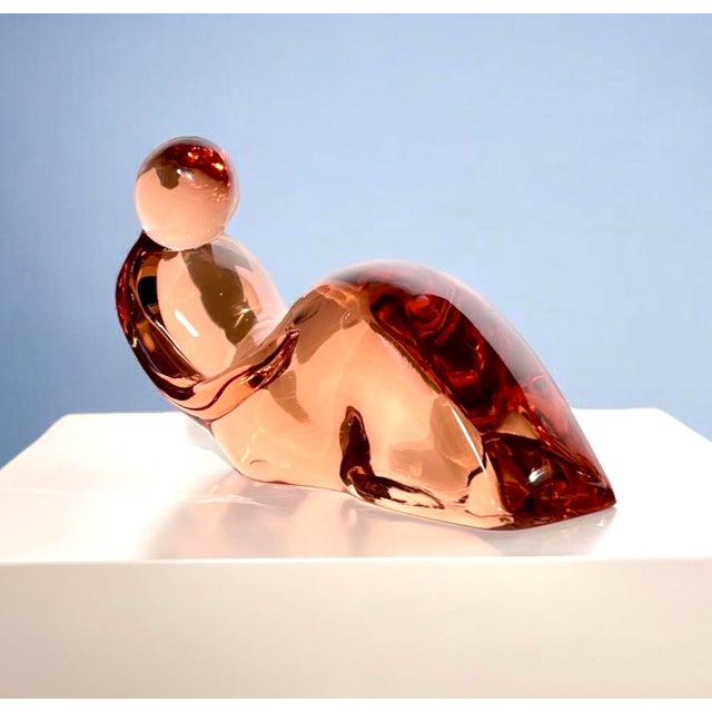 Signed Unique Piece Elio Raffaeli, Large and Heavy Sculpture Umano Astratto 1970s, Murano Glass, Art Object For Sale - Image 15 of 18