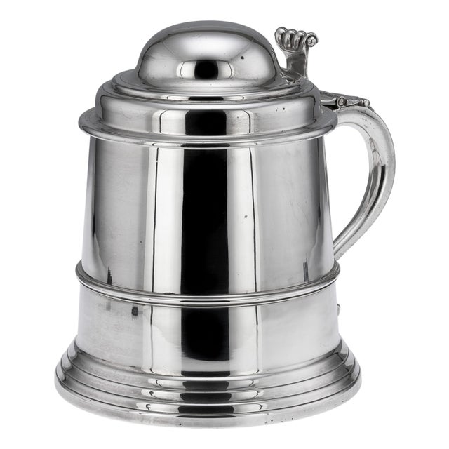 Vintage Italian Silver Plated Lidded Tankard Ice Bucket, 1970 For Sale