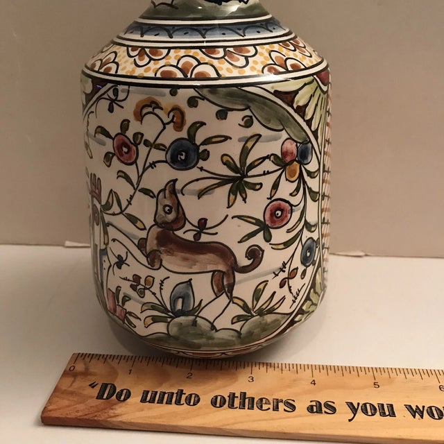 Ceramic Vintage MCM Hand Painted Nazari Ceramic Vase Portugal For Sale - Image 7 of 7