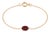 Natural Garnet East West Bracelet | Delicate Gold Chain Bracelet | Dainty January Birthstone Jewelry For Sale
