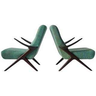 Sculptural Danish Lounge Chairs - a Pair For Sale