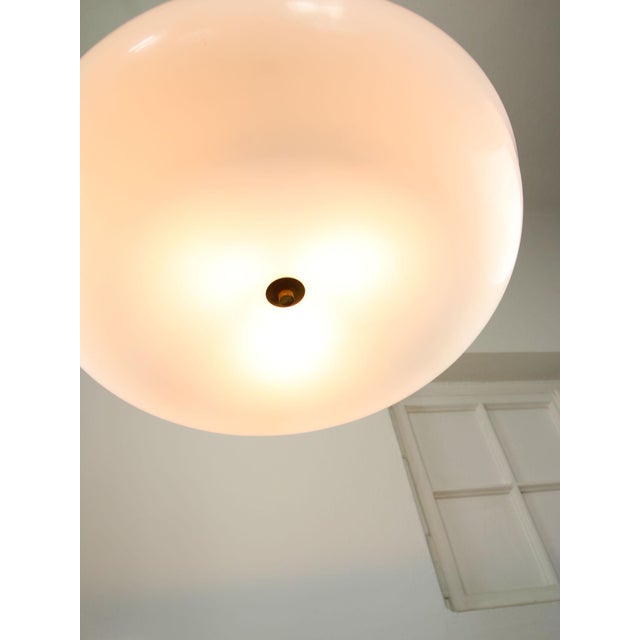 White Space Age Italian Acrylic Glass and Brass Pendant Light, 1970s For Sale - Image 8 of 18