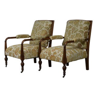 Antique Edwardian Lounge Chairs, 1890s, Set of 2 For Sale