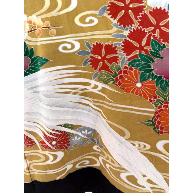 Vintage Japanese Formal Black Silk Kimono For Sale - Image 10 of 13