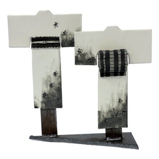 One of a Kind Japanese Kimono Ceramic Sculpture For Sale