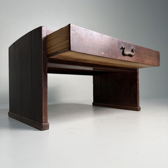 Small Japanese Minimalist Writing Table with Drawer, 1920s For Sale - Image 4 of 13
