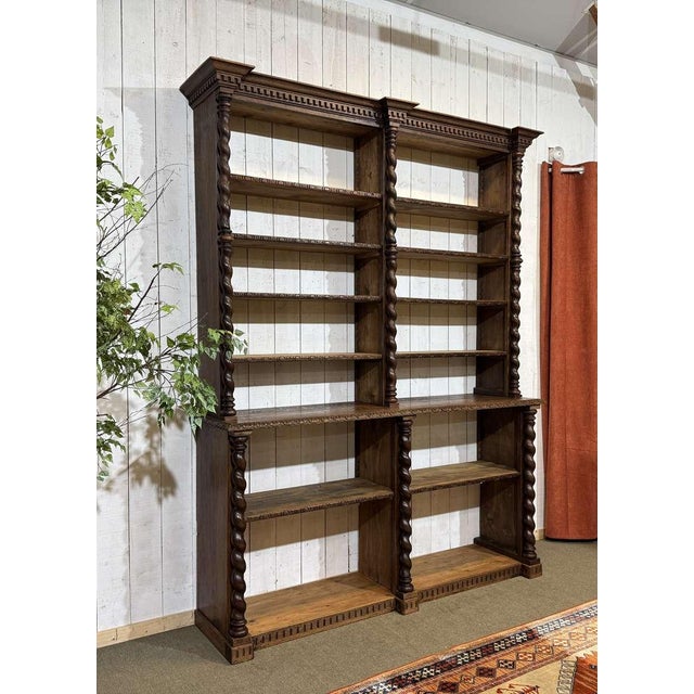 Early 20th Century Oak and Fir Wood-Paneled Bookcase For Sale - Image 3 of 18
