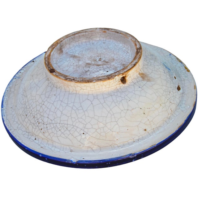 Blue Late 19th Century Blue Moorish Ceramic Plate With Floral Pattern For Sale - Image 8 of 8