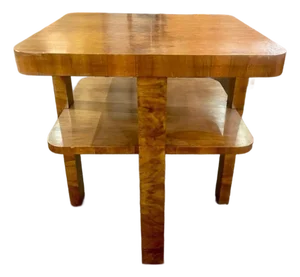 Italian Art Deco Style Walnut Side Table