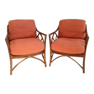 1970s Vintage McGuire Arm Chairs- a Pair For Sale