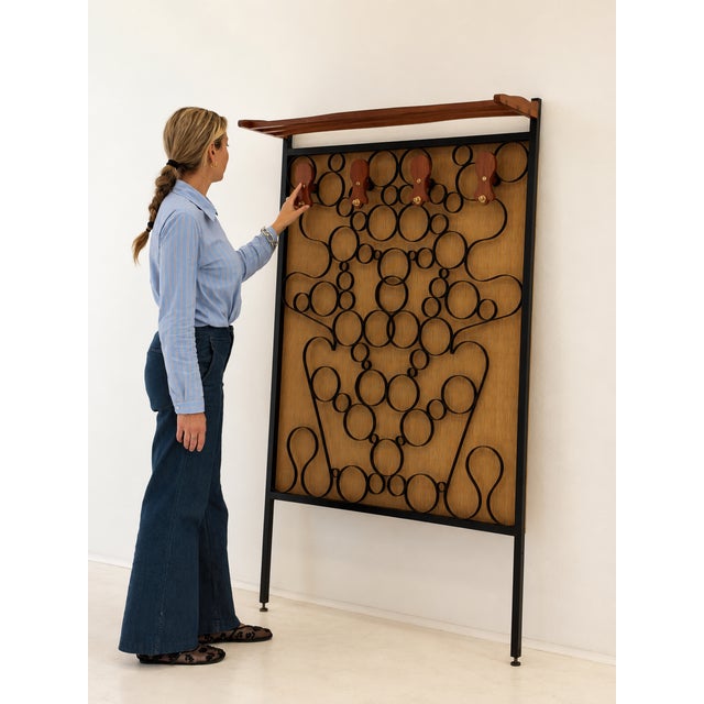 Hallway Coat Rack with Hat Rack, 1960s | Chairish
