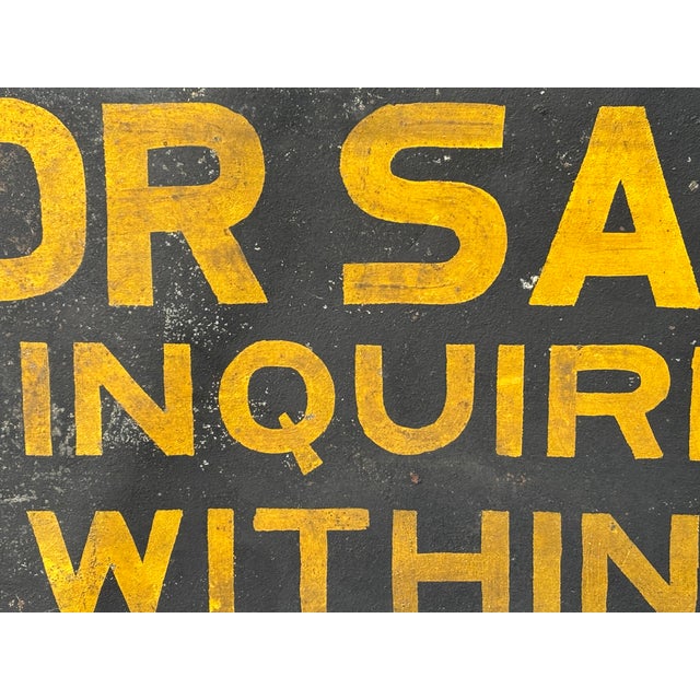 Late 19th C. Metal Retail Sign - For Sale Inquire Within For Sale - Image 4 of 8