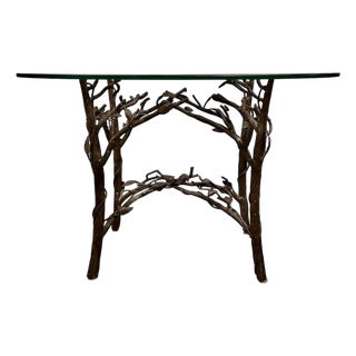 Faux Bois Giacometti-Style Table For Sale