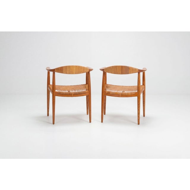 Hans Wegner for Johannes Hansen “The Chair” Dining Chairs Set of Six in Oak 1960 For Sale - Image 9 of 14