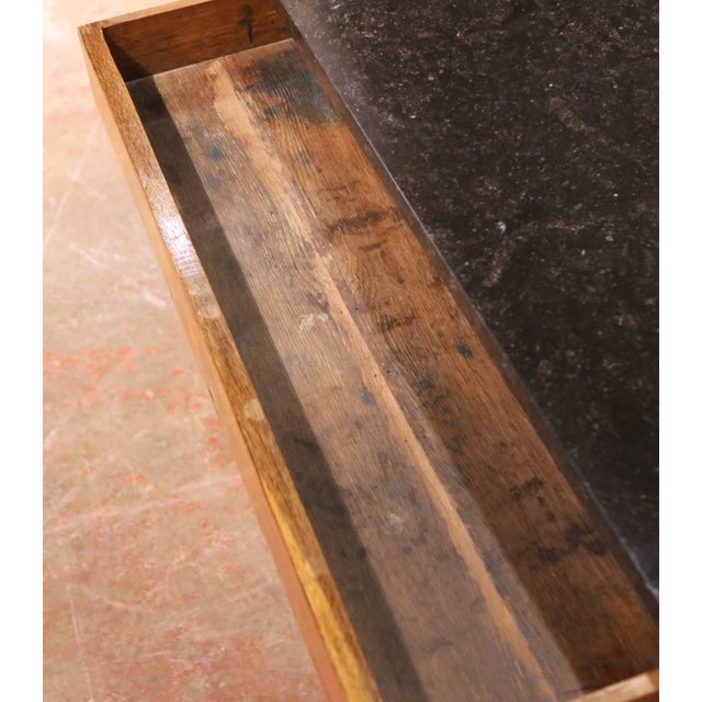 Brown 19th Century French Empire Carved Walnut Console Table With Black Marble Top For Sale - Image 8 of 14