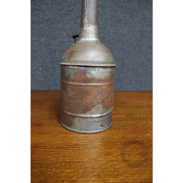 Copper Antique Tin Oil Can With Long Spout For Sale - Image 8 of 10