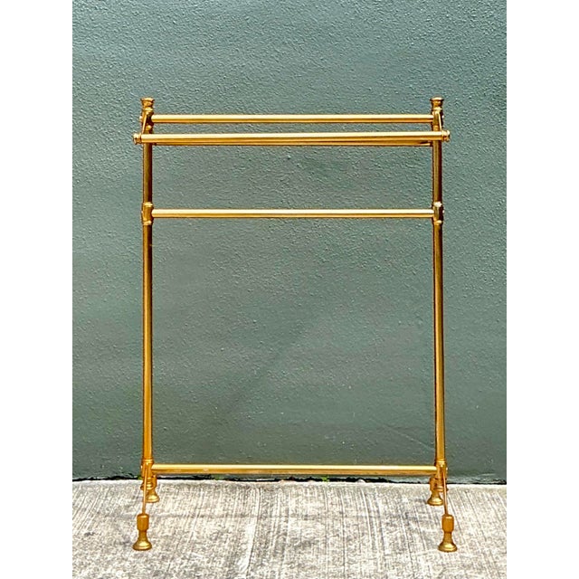 Vintage Polished Brass Blanket Rail For Sale - Image 4 of 12