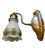Victorian Antique Silverplate Gooseneck Wall Sconccs With White and Green Flower Shades - a Pair For Sale - Image 3 of 8
