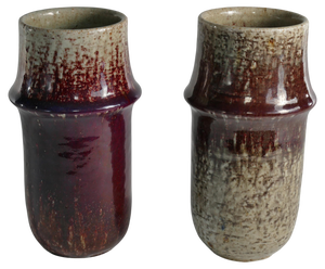 Scandinavian Modern Ceramic Vases by Sylvia Leuchovius for Rörstrand, 1976, Set of 2