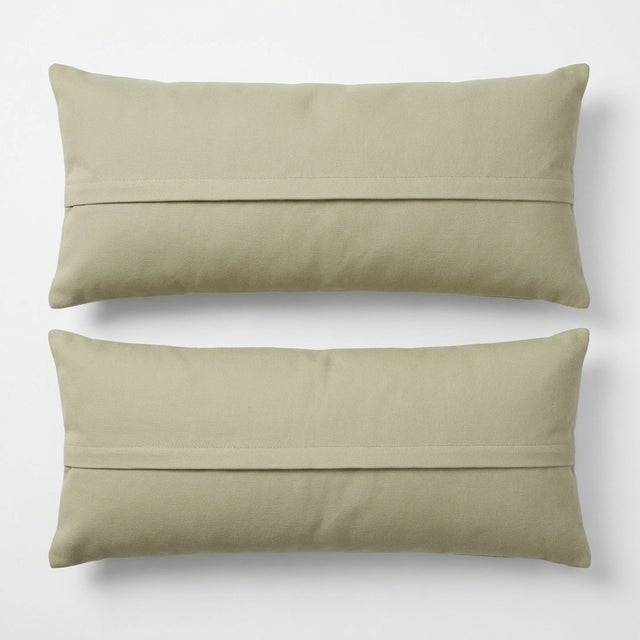 Striped Kilim Lumbar Pillow Cover 9'' X 20'' - Set of Two For Sale - Image 4 of 4