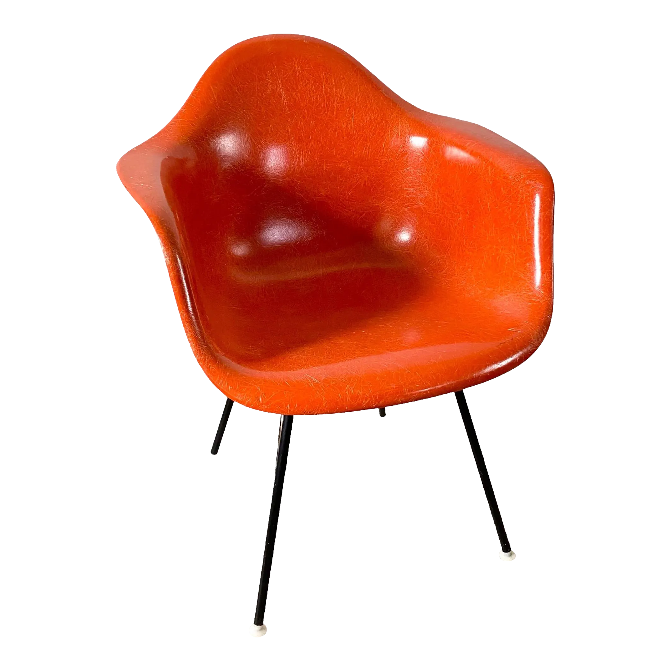 Eames Shell Arm Chair Red / Orange Dax Herman Miller Mid Century
