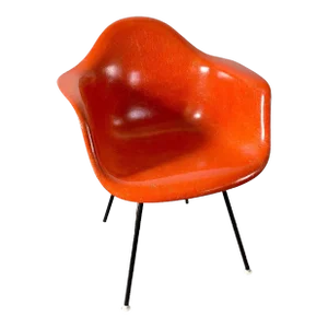 Eames Shell Arm Chair Red / Orange Dax Herman Miller Mid Century Modern