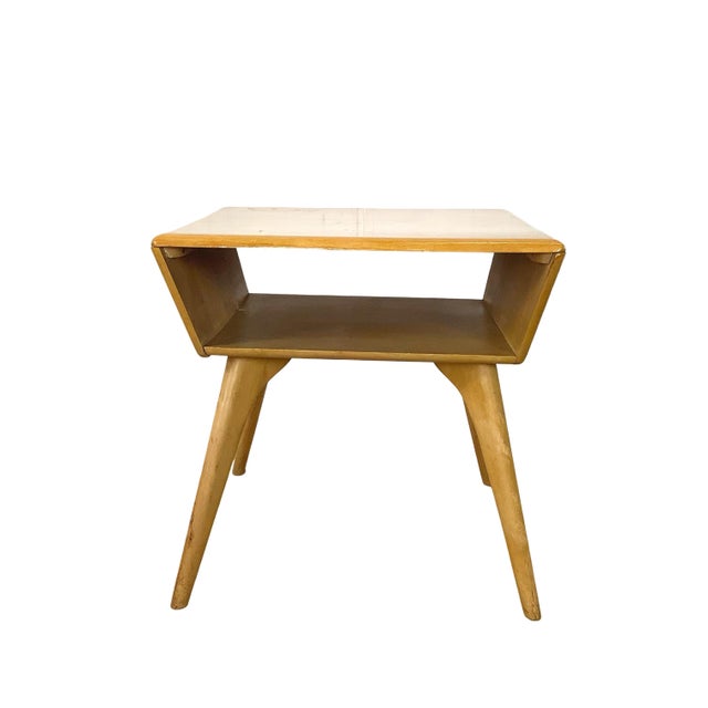 Wood Heywood-Wakefield Solid Birch Encore End Table in Wheat For Sale - Image 7 of 18