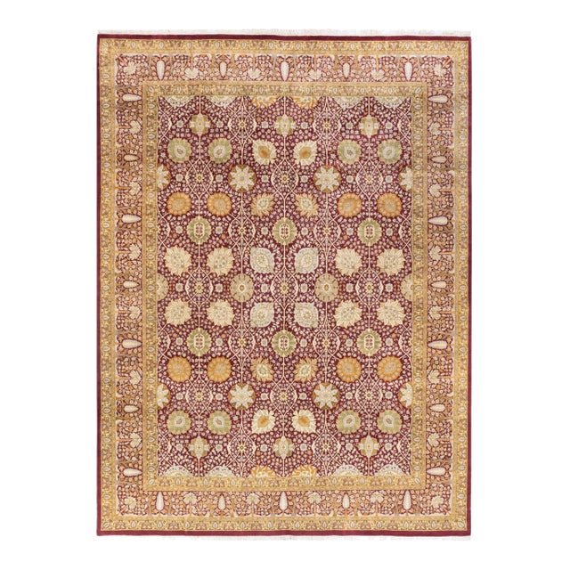 Mogul, One-of-a-Kind Hand-Knotted Area Rug in Purple, 9' 0" x 12' 1" For Sale