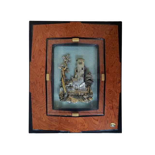 Alessandro Zenobi, Triptych of High Reliefs, 999 Silver and 24K Gold in Briar and Crystal, 1995, Set of 3 For Sale - Image 11 of 13
