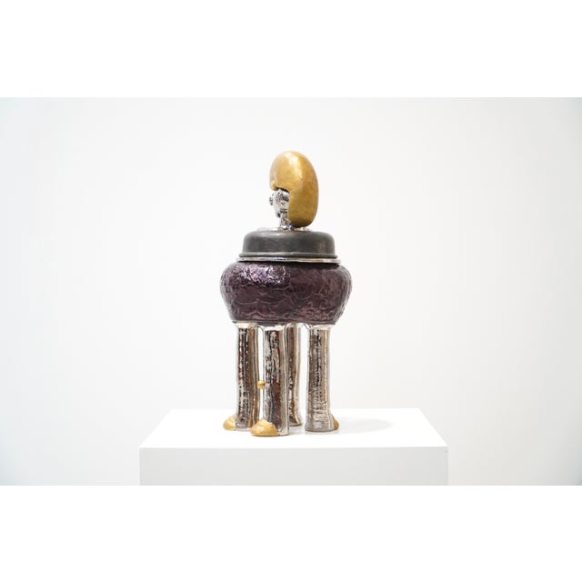 This sculptural work by Belgian artist Pierre Caille is made of earthenware, composed of assembled elements and finished...